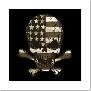 American Flag Skull Posters and Art